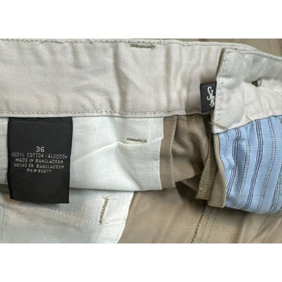 St.‎ Johns Bay Shorts Mens 36 Khaki Double Pleat Cotton Twill Casual 8" NWT read - Picture 4 of 7
